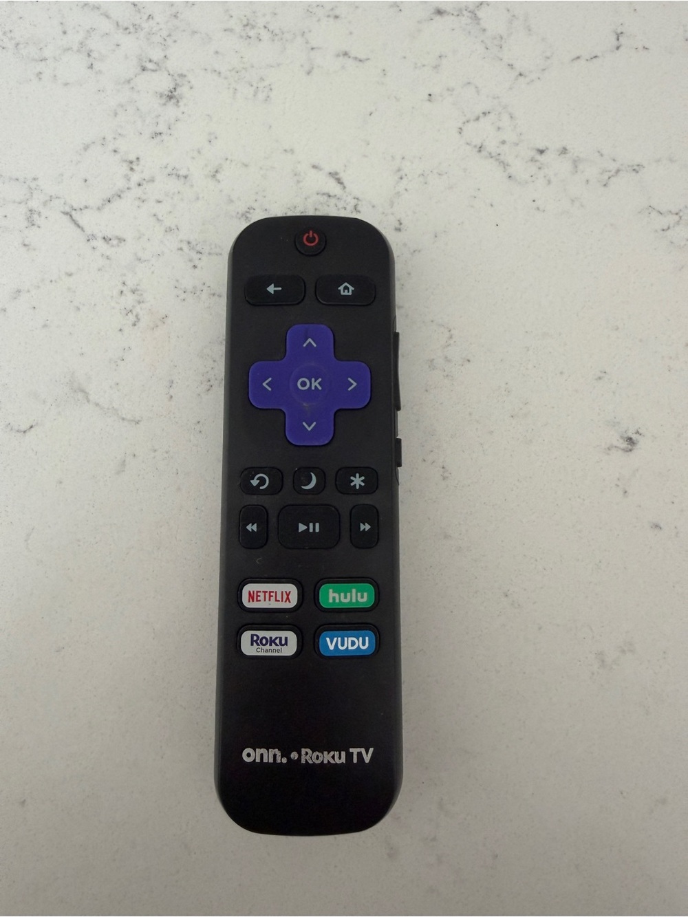 Roku Black Remote with Purple Directional Pad